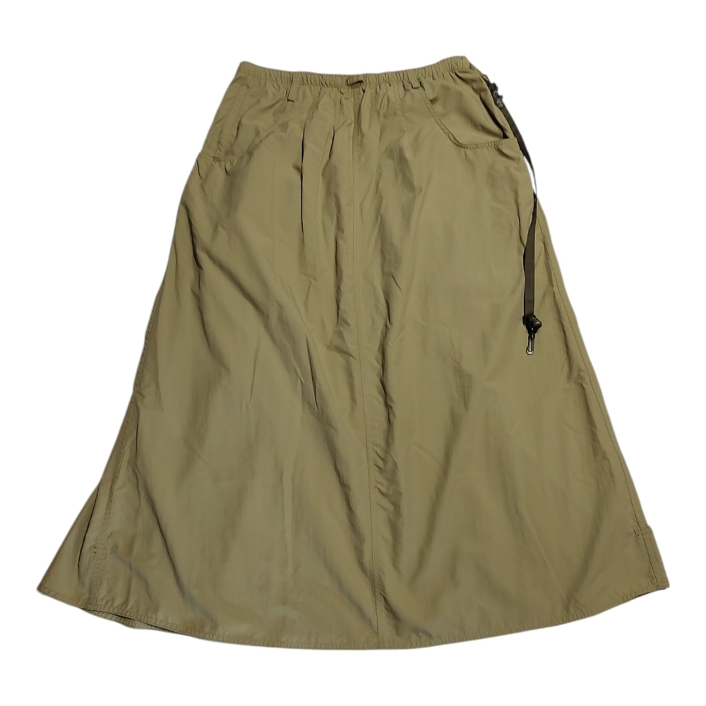 Vintage Macabi Tan Nylon Convertible Skirt Small Gorpcore Elastic Waist